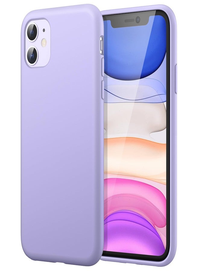 جي تيك جراب سيليكون من JETech لهاتف iPhone 11 (2019) مقاس 6.1 بوصة، جراب حماية كامل للجسم بملمس ناعم كالحرير، غطاء مقاوم للصدمات مع بطانة من الألياف الدقيقة (بنفسجي) - Image 1